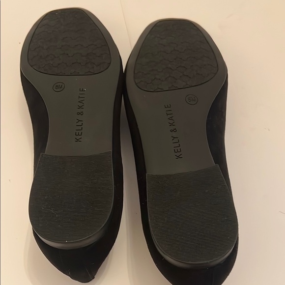 Kelly & Katie Chic Black Suede Flats with Rhinestone Embellishments Size 8M - Picture 7 of 7